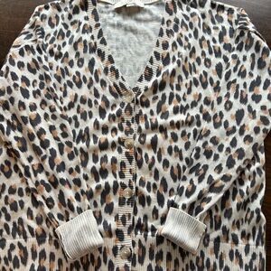 LOFT Leopard Print Cardigan - Black, Brown, Cream
